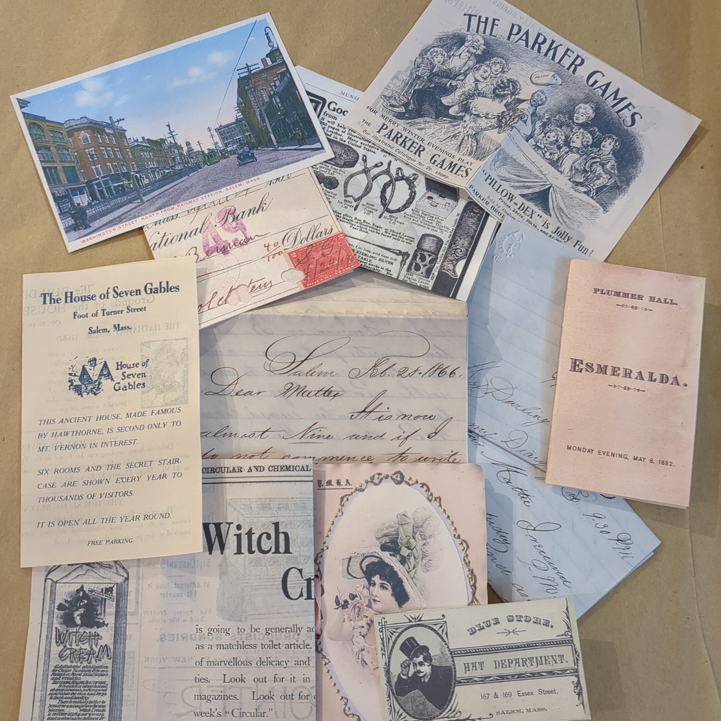 VICTORIAN SALEM EPHEMERA 12PCS-REPRODUCTION : 12 PIECES 12