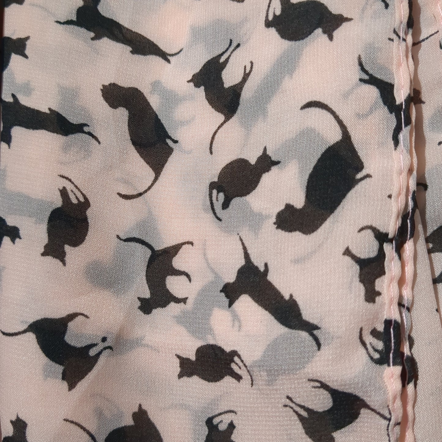 Cat Chiffon Scarf Peach