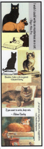 Books. Cats. Quote Bookmark