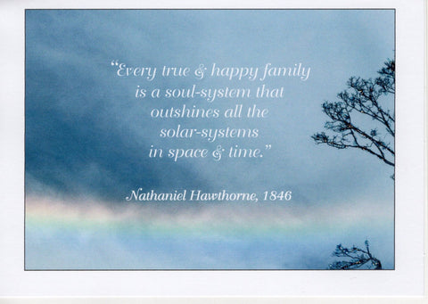 "Every True & Happy Family" Nathaniel Hawthorne Quote Glitter Card-blank : 5x7
