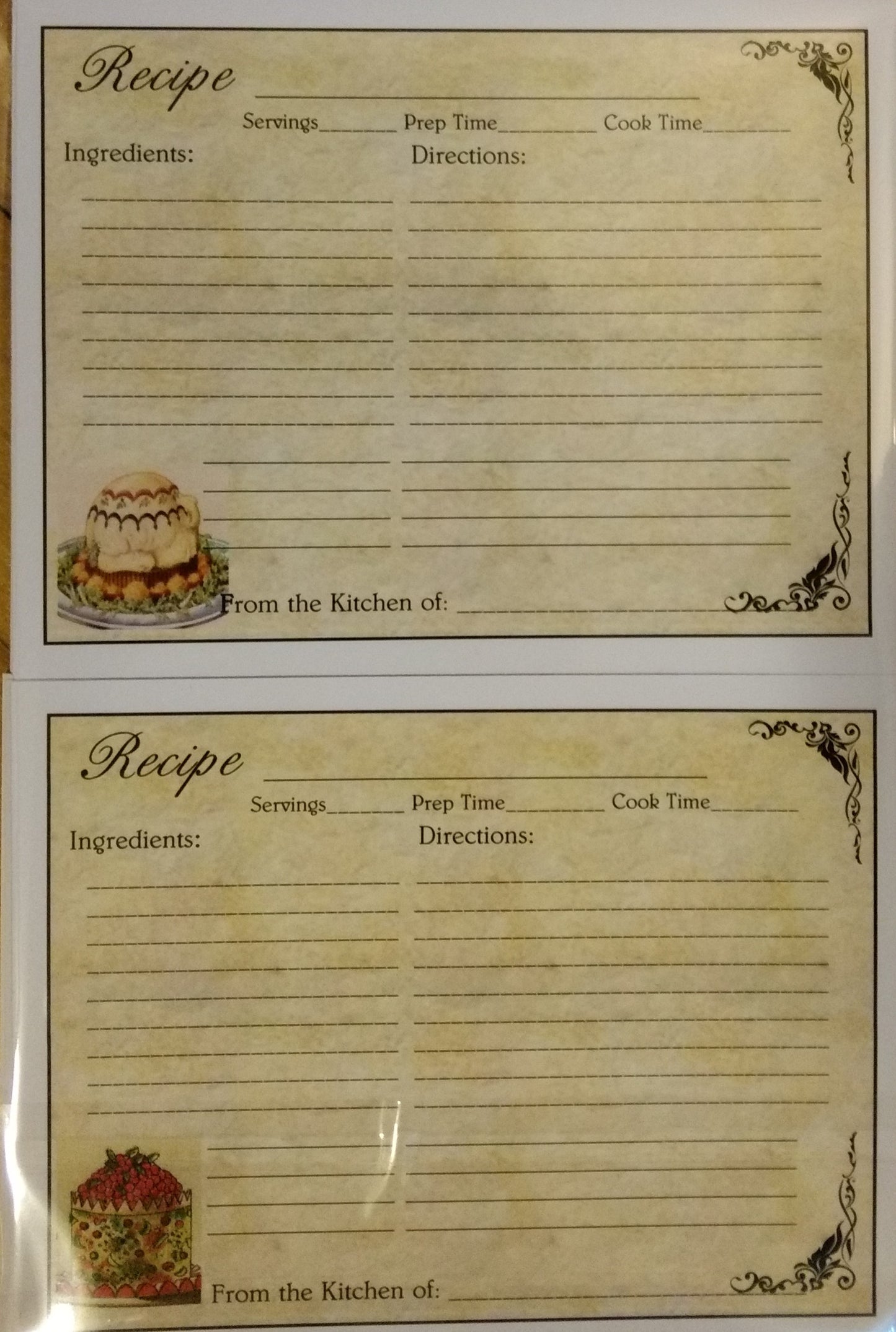 Recipe Cards Package Retro -16 cards : 4.25 x 5"