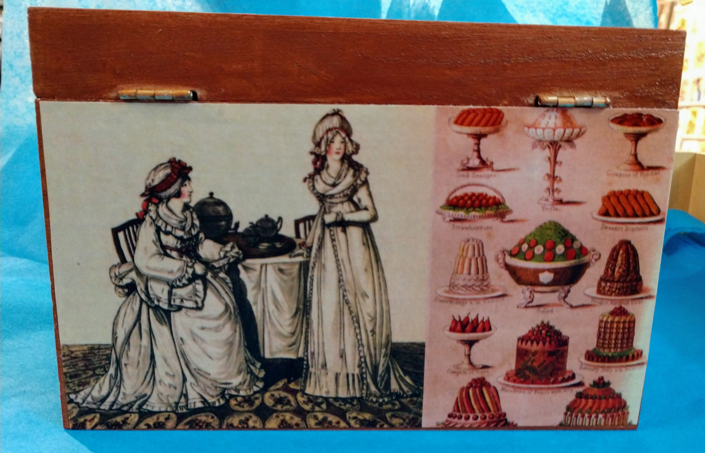 Jane Austen Recipe Box-wood, paper : 6.5 x 4.5"