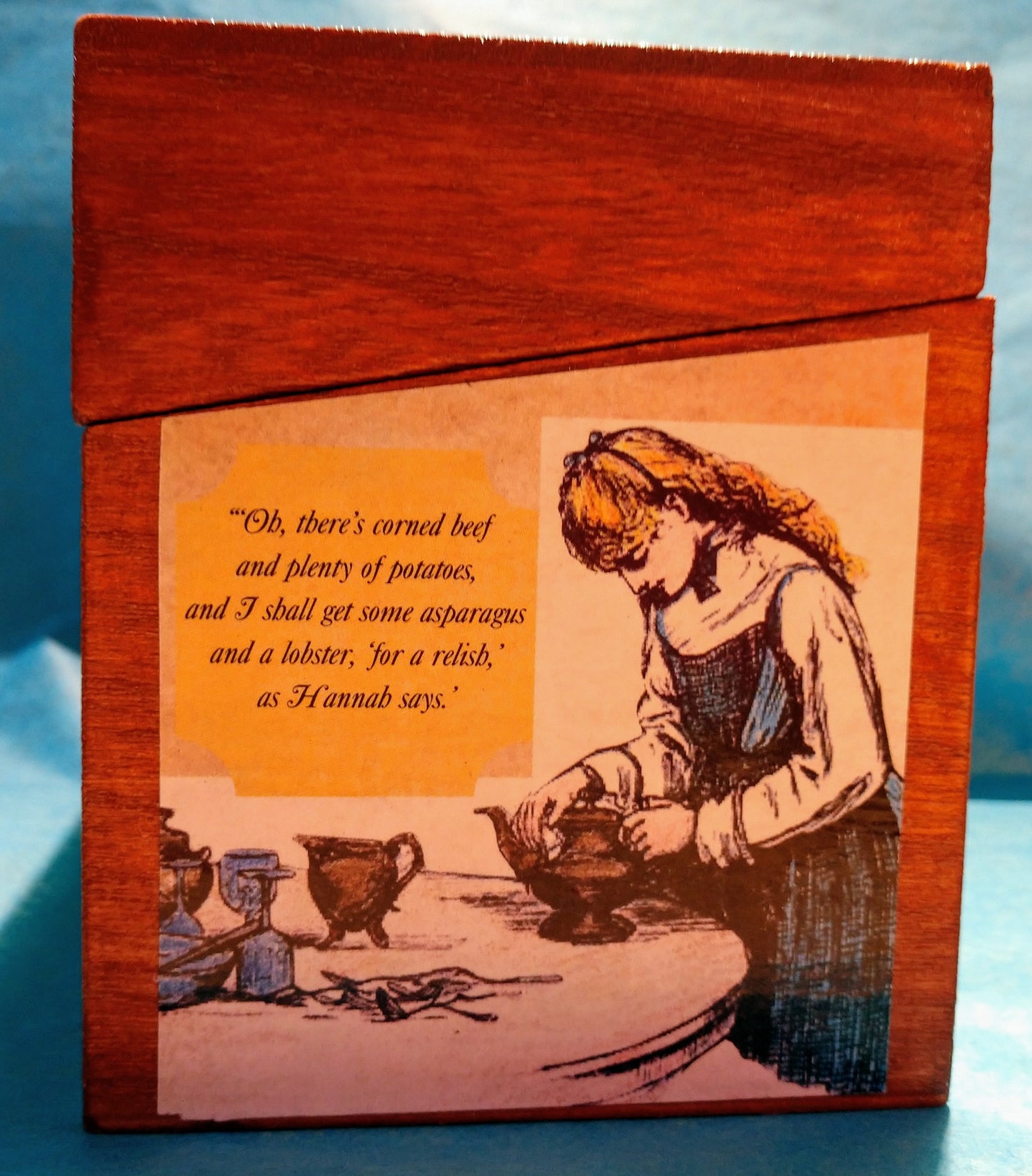 Little Women Recipe Box-wood & paper : 6.5 x 4.5"