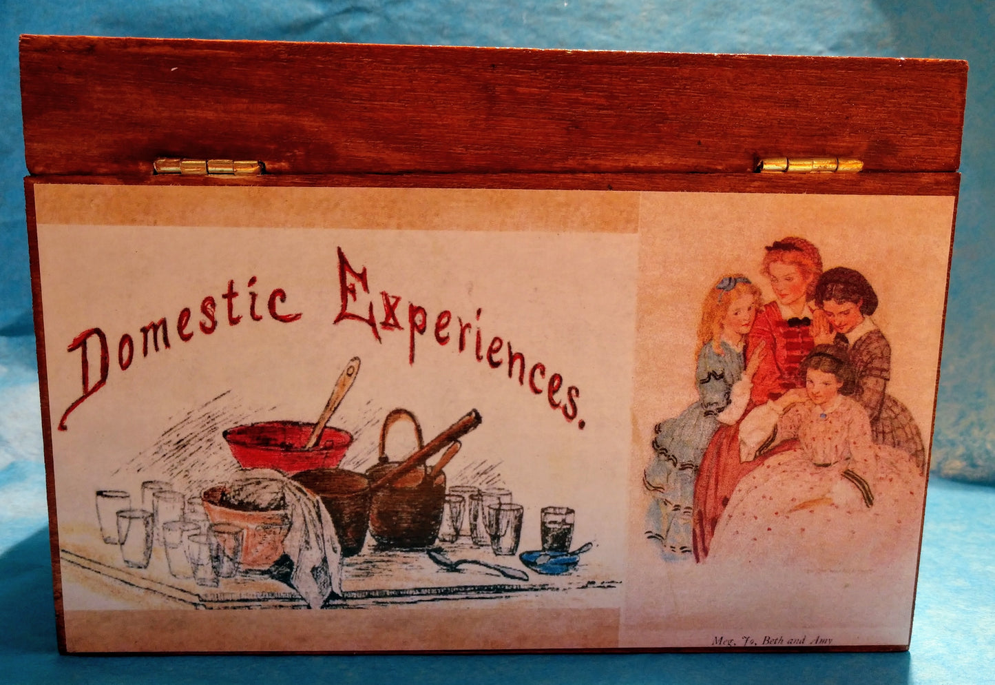 Little Women Recipe Box-wood & paper : 6.5 x 4.5"