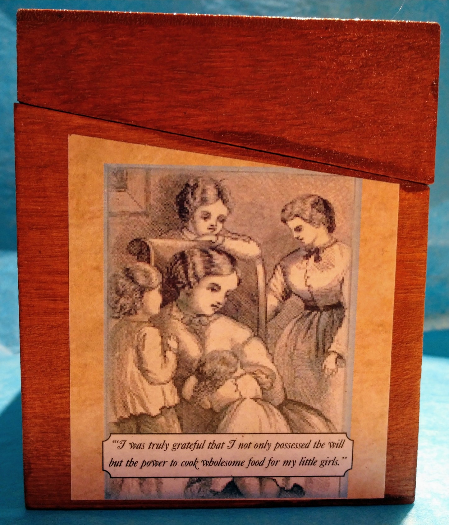 Little Women Recipe Box-wood & paper : 6.5 x 4.5"