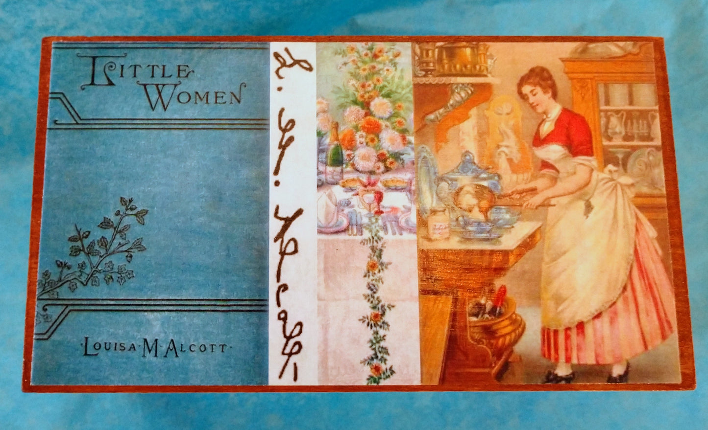 Little Women Recipe Box-wood & paper : 6.5 x 4.5"