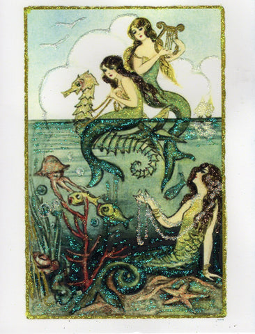 Above the Sea Mermaid Glitter Card