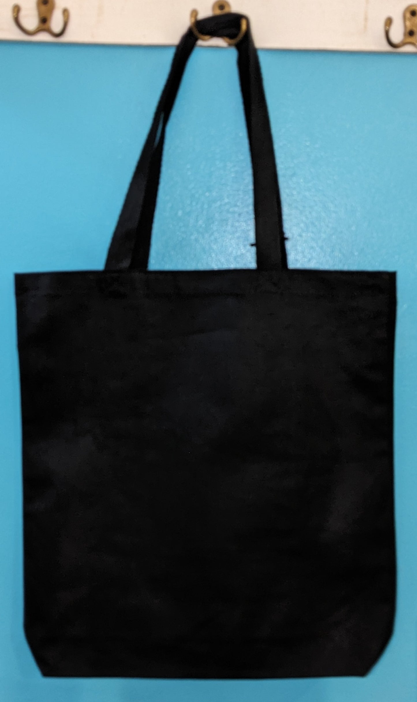 SALEM COLLAGE BLACK CANVAS TOTE BAG