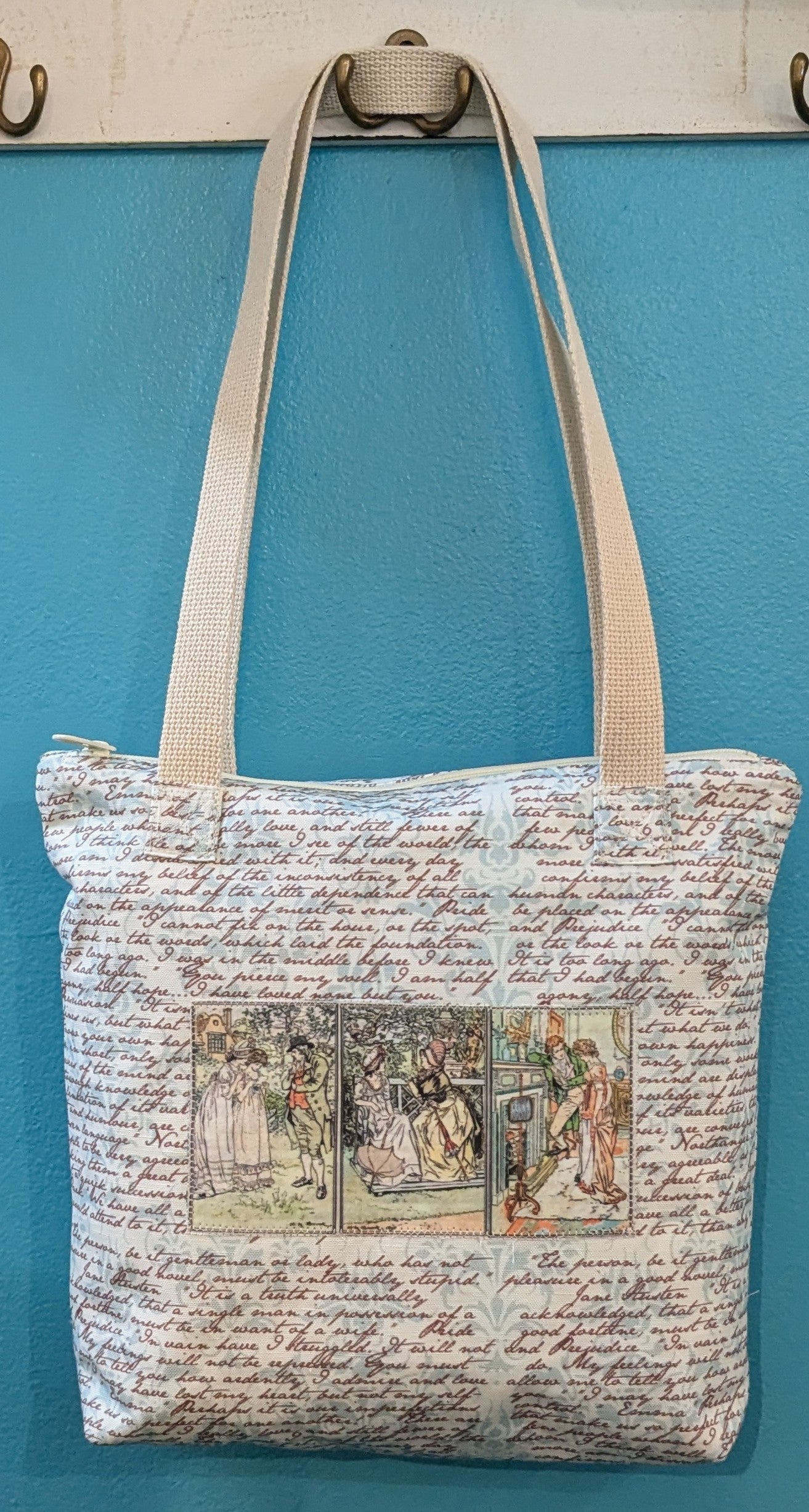Jane Austen Quotes Fashion Bag ~ 11.5 x 8.25"