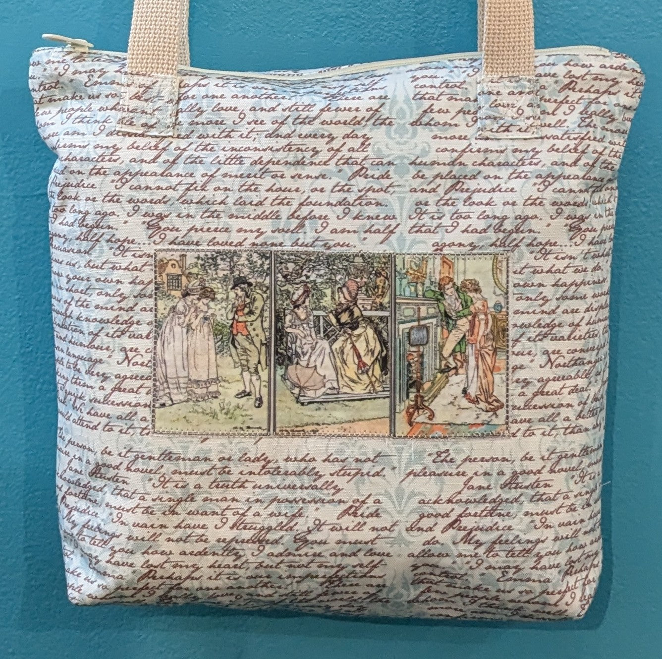 Jane Austen Quotes Fashion Bag ~ 11.5 x 8.25"
