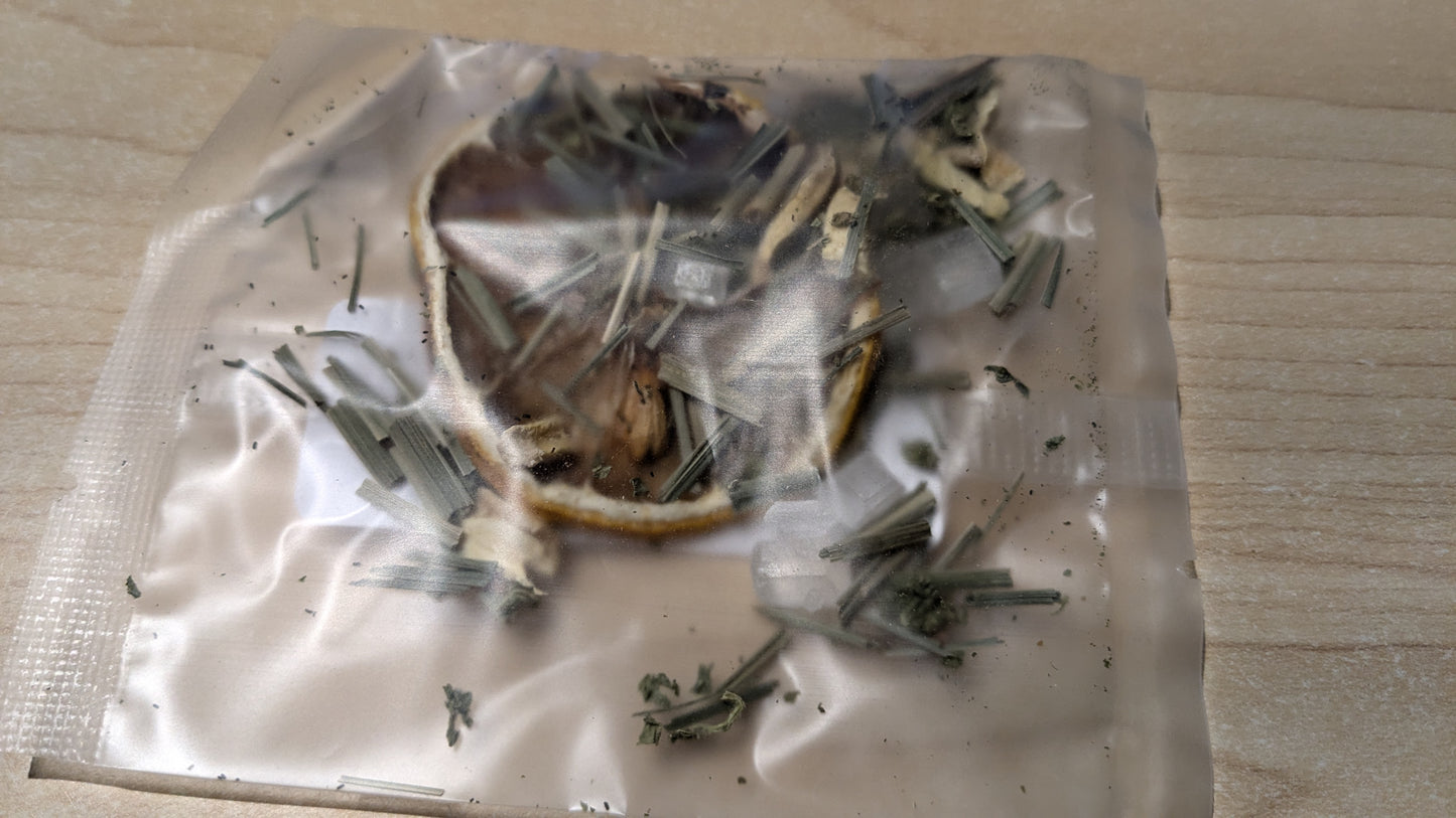 Lemon Slice, Ginger, Lemongrass ~ Flowers & Fruit Loose Tea Package ~ 0.3 oz