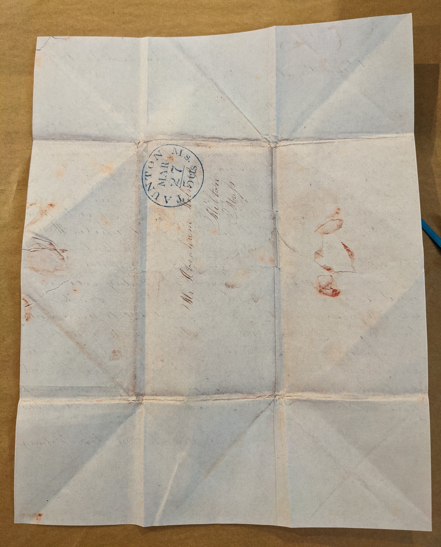 Dear Parents...Taunton Letter 1850 ~ Reproduction of 1 Letter & Bird Cage Glitter Card