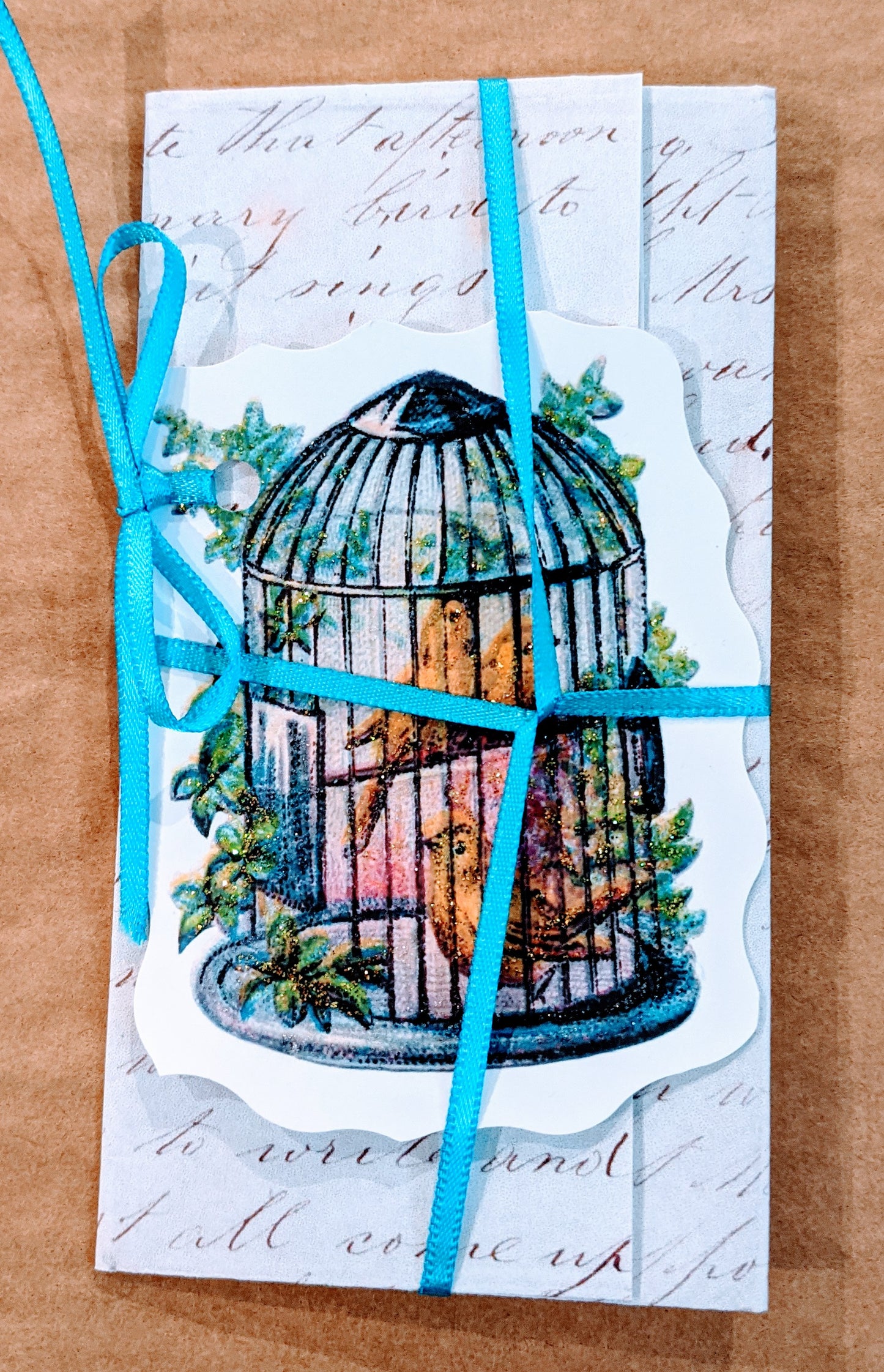 Dear Parents...Taunton Letter 1850 ~ Reproduction of 1 Letter & Bird Cage Glitter Card