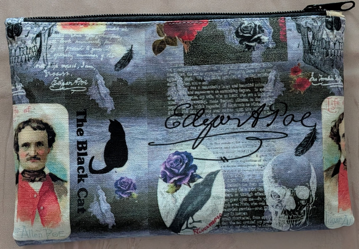 Edgar Allan Poe Among the Roses Pencil Case/Purse