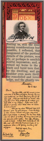 Edgar Allan Poe Text Fragment Bookmark 100-yr-old