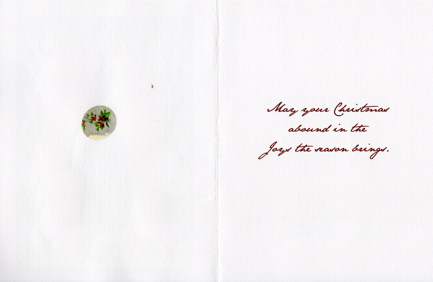 Jane Austen Christmas Card ~ Red Ensemble, Message Inside