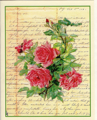 1843~Roses Ephemera Note Card