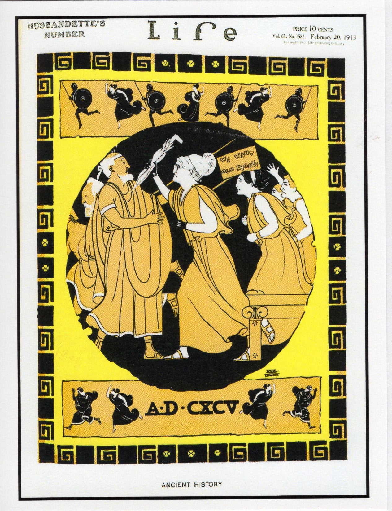 Life Magazine, 1913 ~ "Ancient History" ~ For Women's Rights Note Card