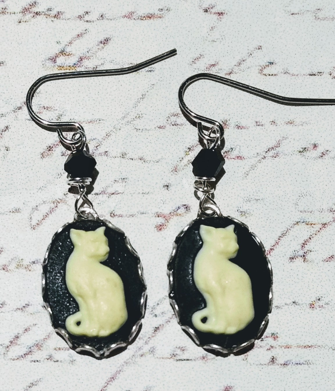 Cat Cameo Earrings
