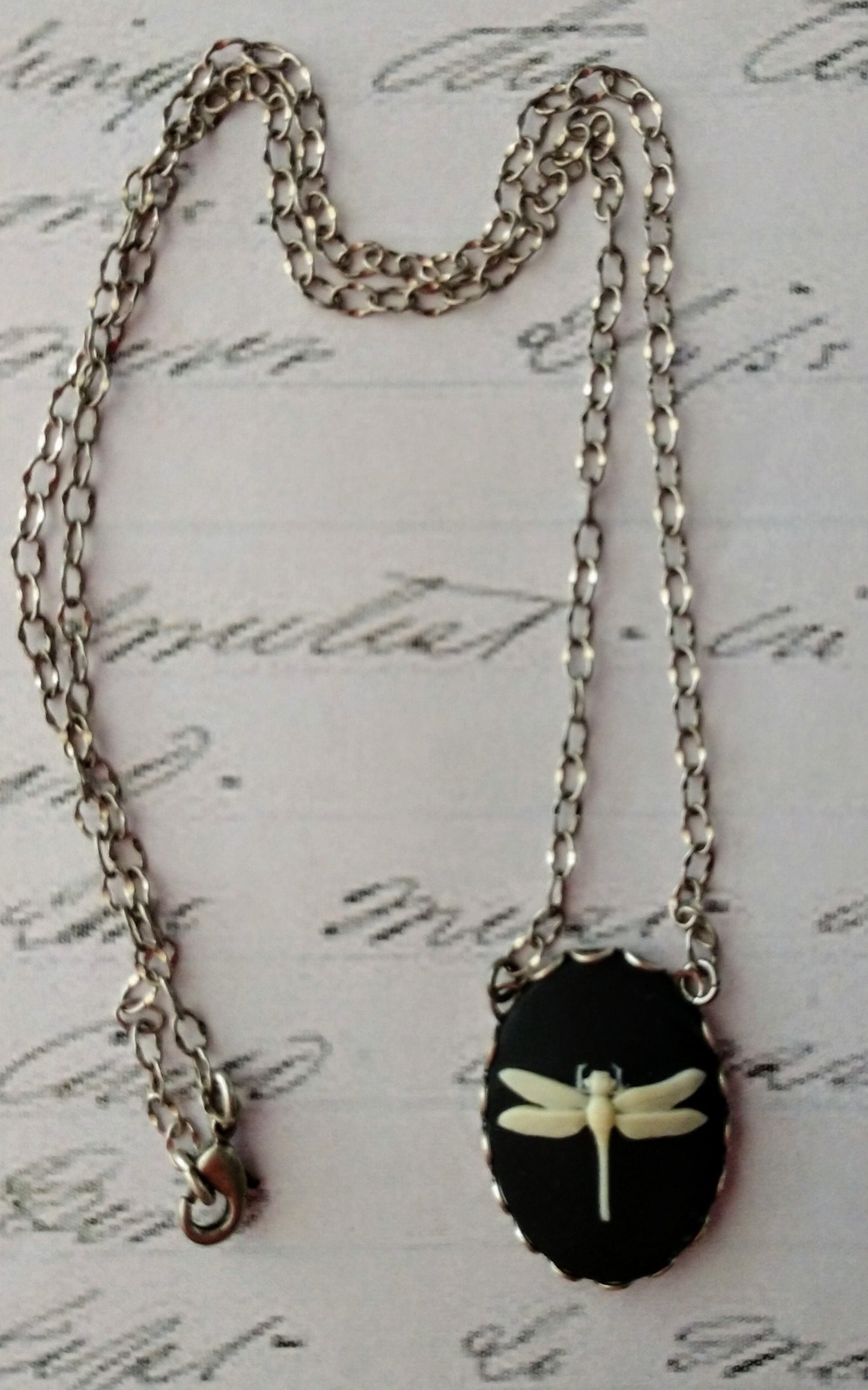 Dragonfly Cameo Necklace