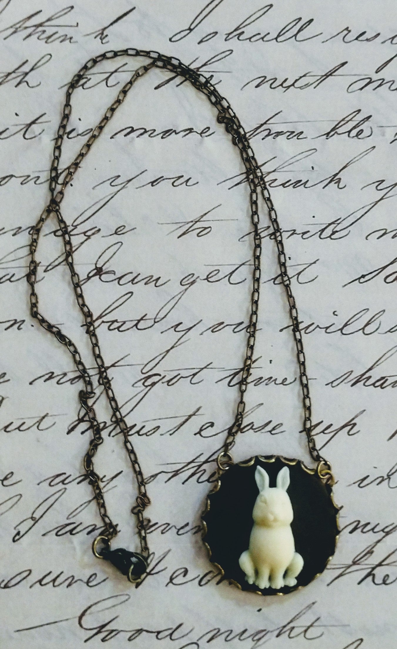 Rabbit Cameo Necklace