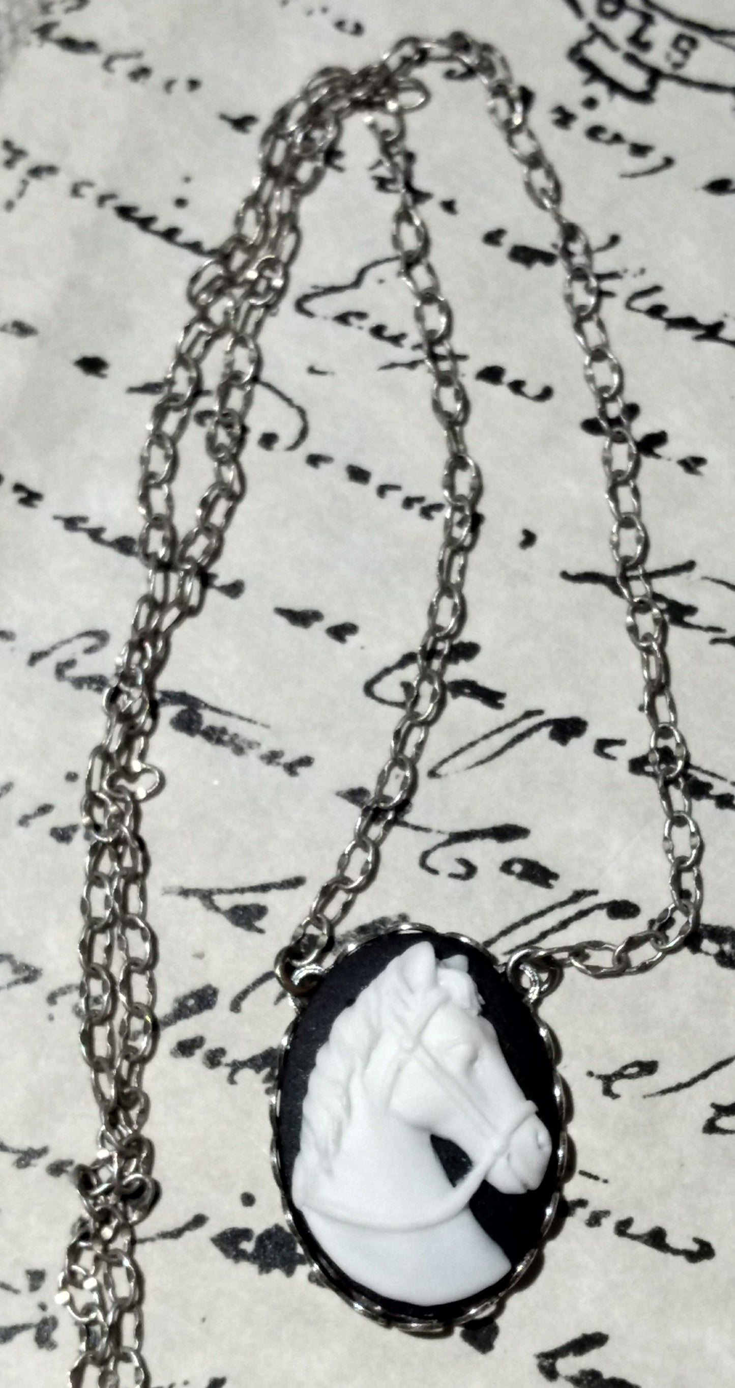 Horse in Profile Cameo Necklace