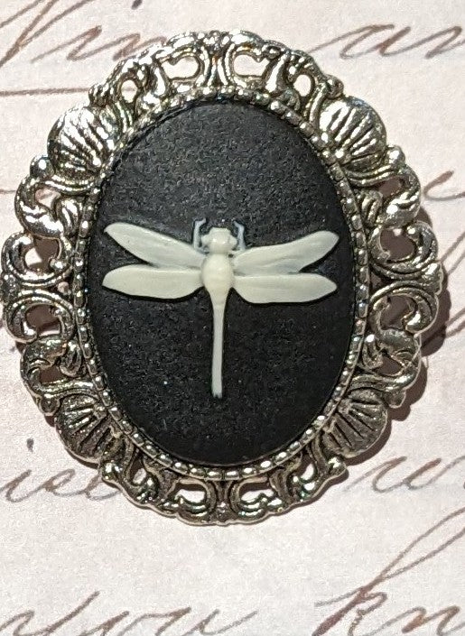 Dragonfly Cameo Pin with Bail
