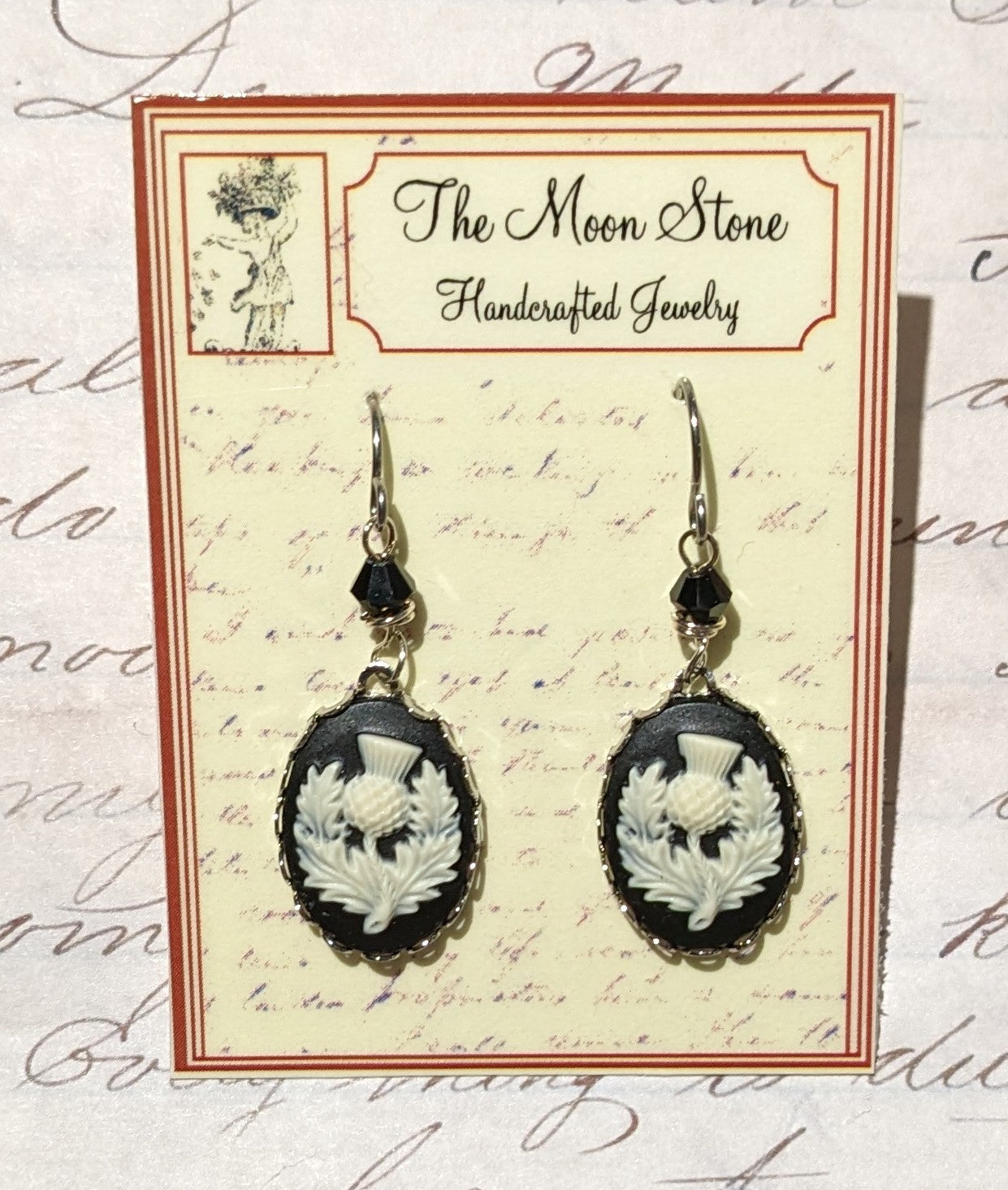 Thistle Cameo Earrings