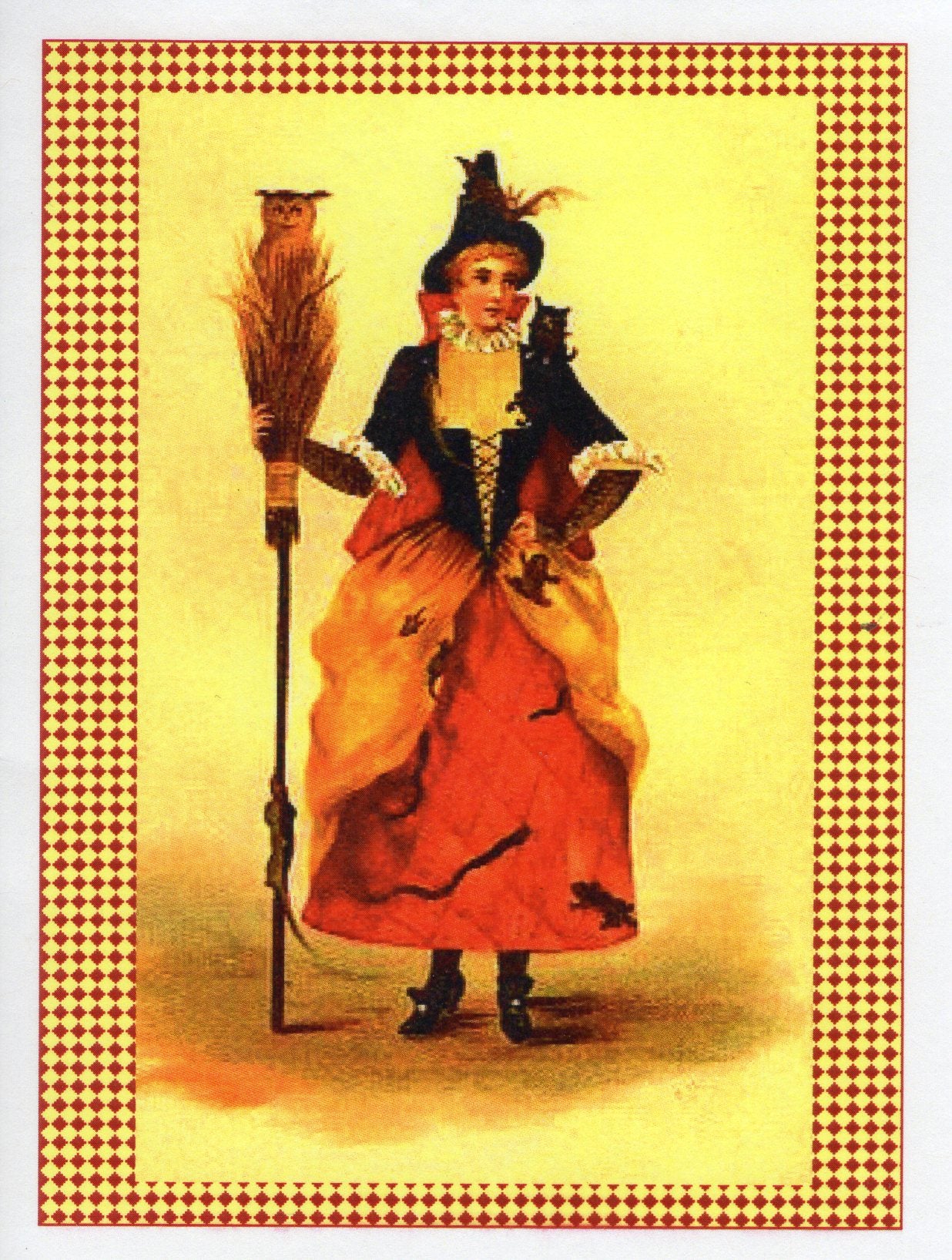 Victorian Witch Costume Note Card - Main Image