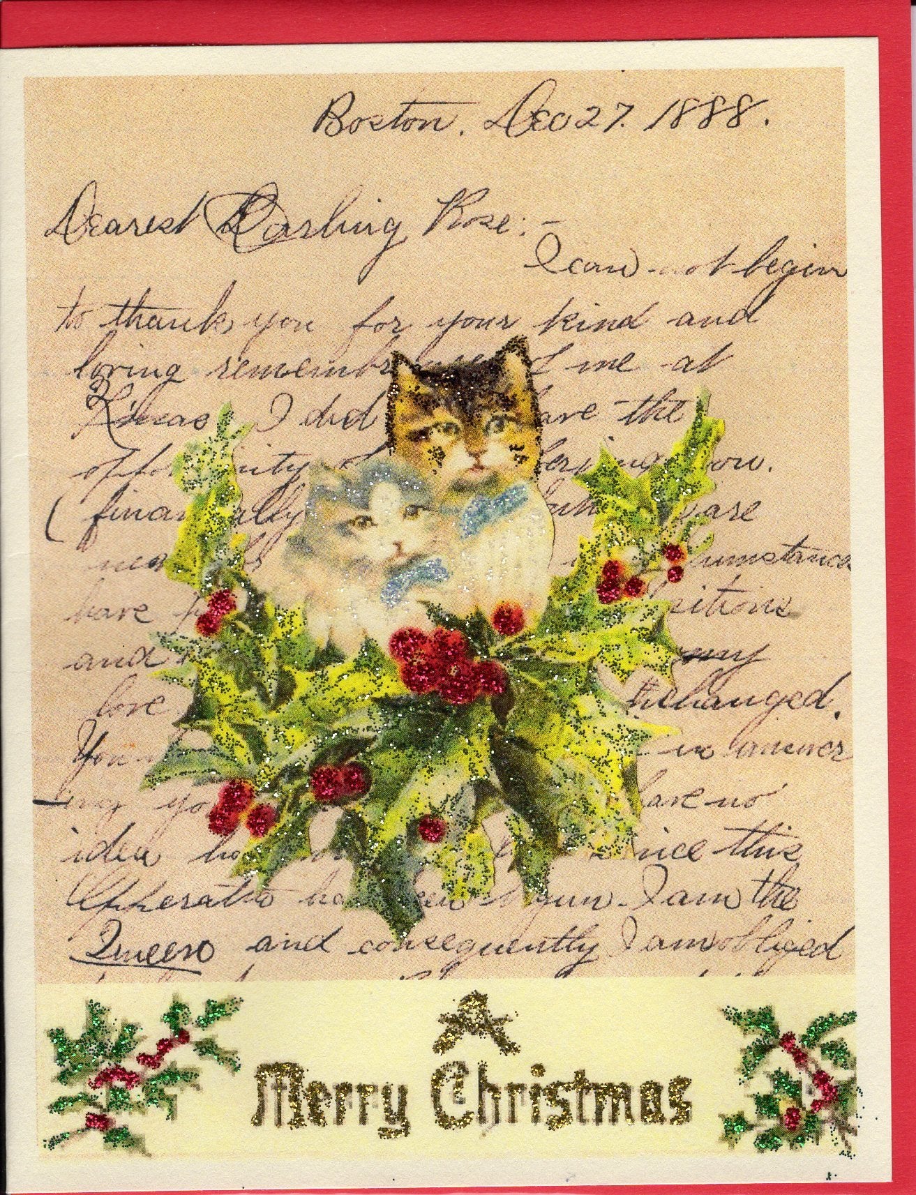 "Dear Rose...1888 Letter" Christmas Card Bundle ~ 10-Card Pack