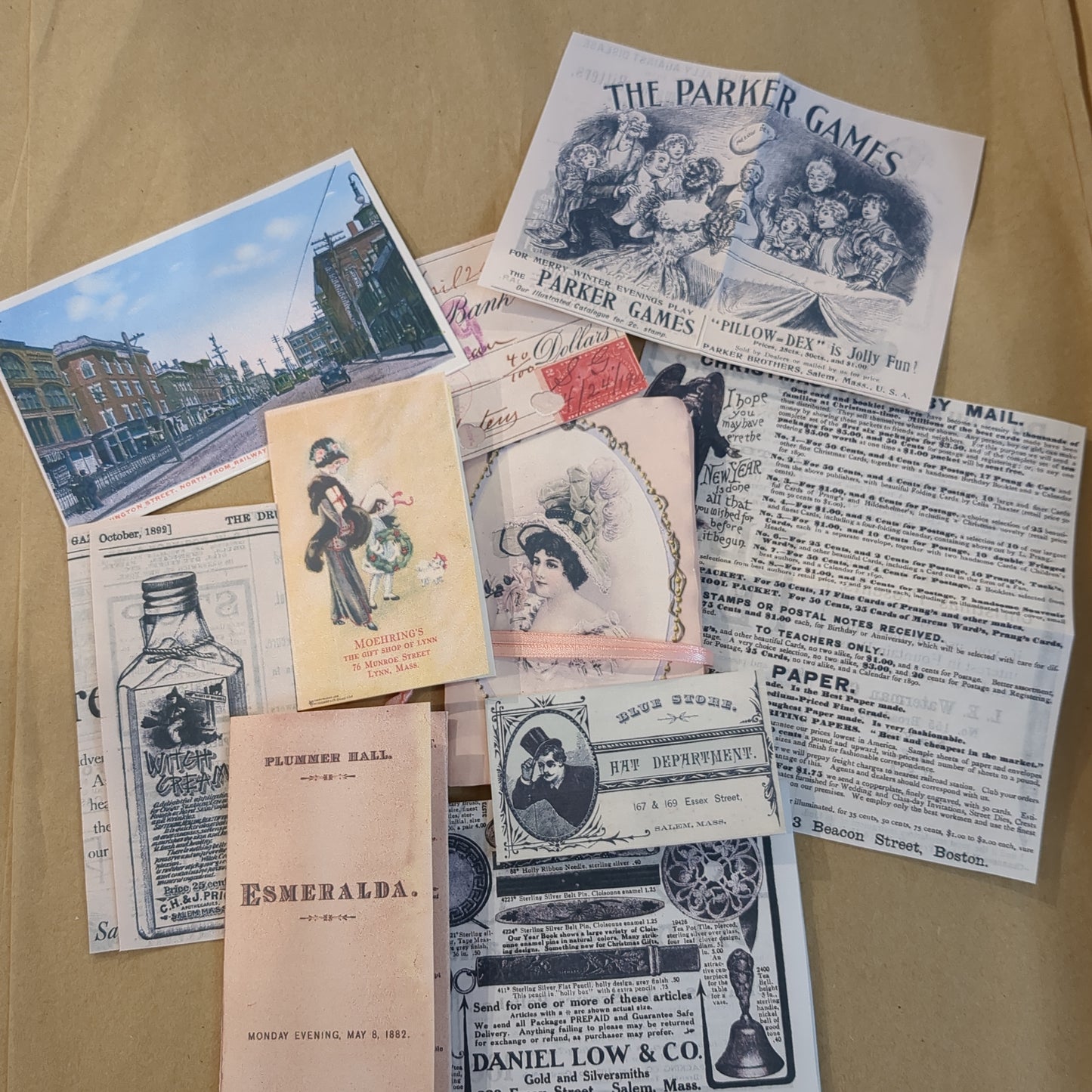 Victorian North Shore, MA Reproduction Ephemera Set - 10 Pieces