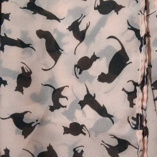 Cat Chiffon Scarf Peach