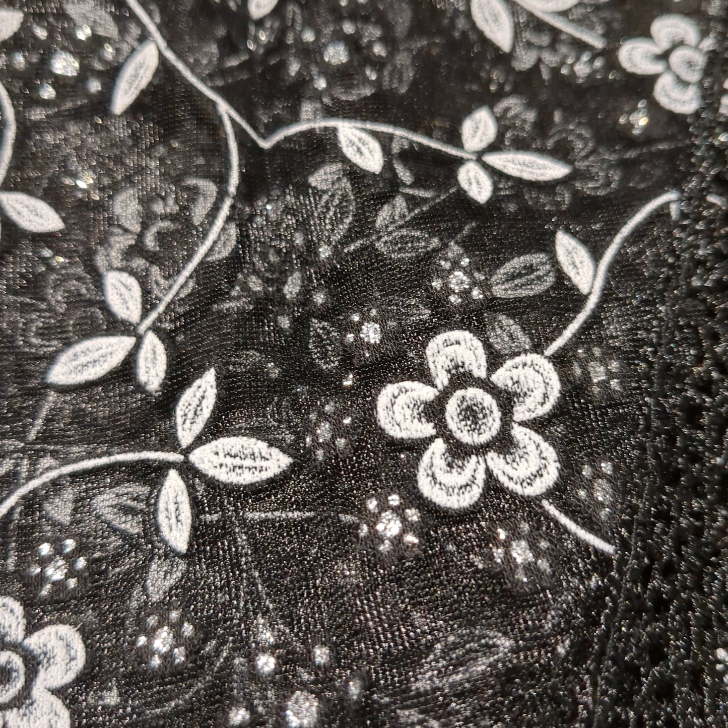 Black Floral Lace Tassel Scarf