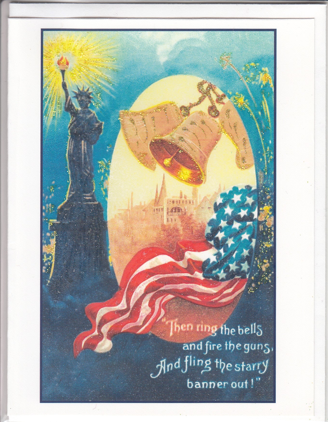 Fling the Starry Banner Glitter Card