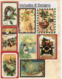 SET OF 8 ASSORTED CHRISTMAS CARDS-glitter blank : set of 8