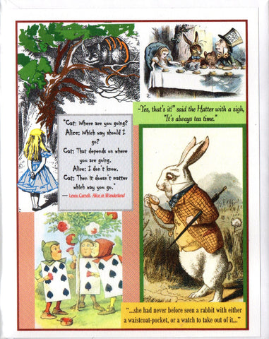 Alice in Wonderland Collage Note Card