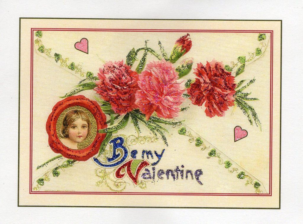 Be My Valentine...Carnations Glitter Card