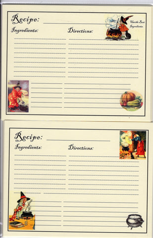 Recipe Cards Package - Bewitched -16 cards : 4.25 x 5"