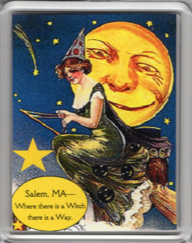 Victorian Witch & Moon Man Magnet