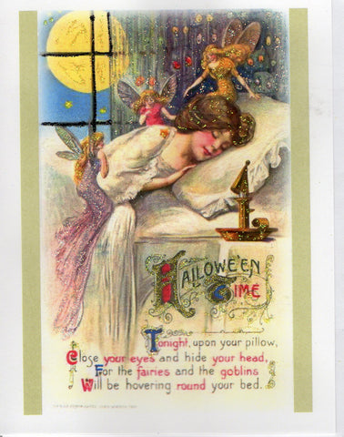 Hallowe'en Time Fairies Glitter Card