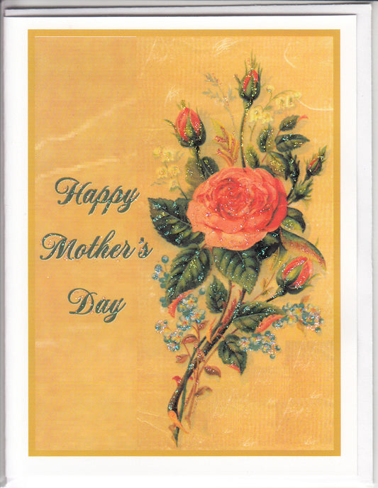 Happy Mother's Day ~ Victorian Pink Rose Bouquet Card