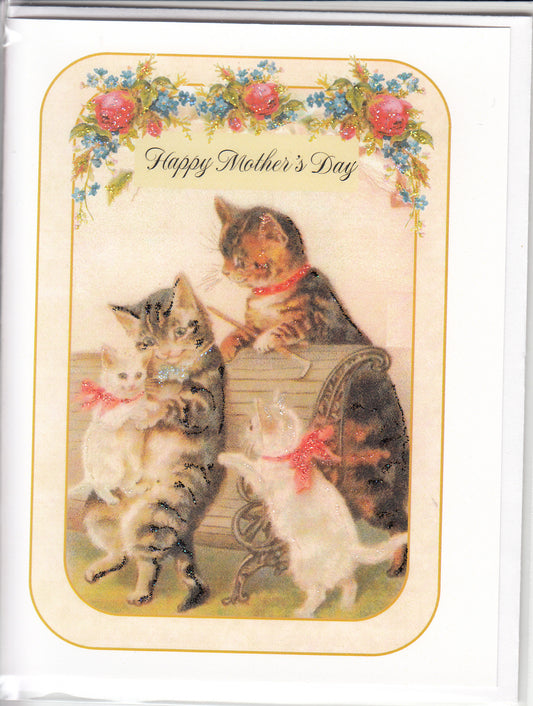 Happy Mother's Day ~ Cats Glitter Card