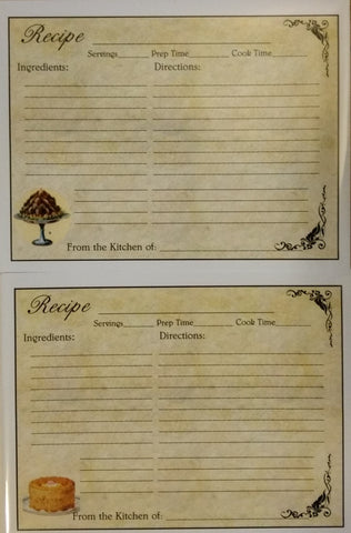 Recipe Cards Package Retro -16 cards : 4.25 x 5"