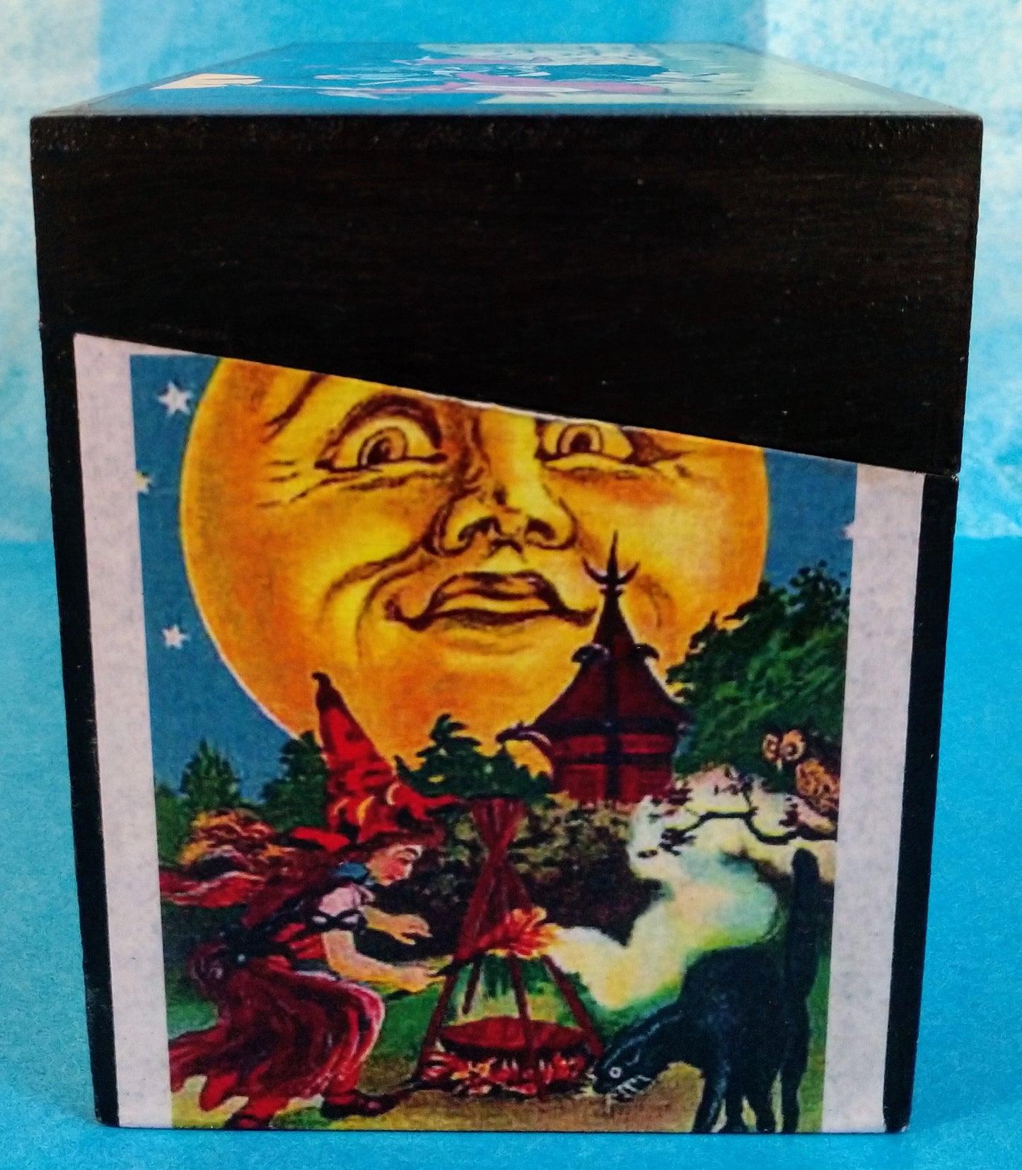 Bewitched Recipe Box-wood, paper : 6.5 x 4.5"