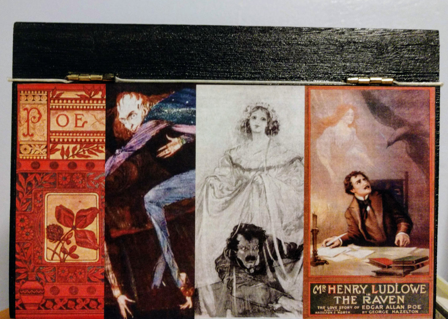 Edgar Allan Poe Recipe Box-paper & wood : 6.5 x 4.5"