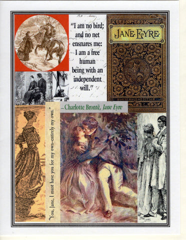Jane Eyre ~I Am No Bird ~ Collage Note Card
