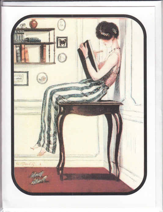 Lady of Fashion Journaling Glitter Card
