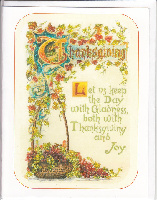 Thanksgiving Let Us Keep The Day Glitter Card