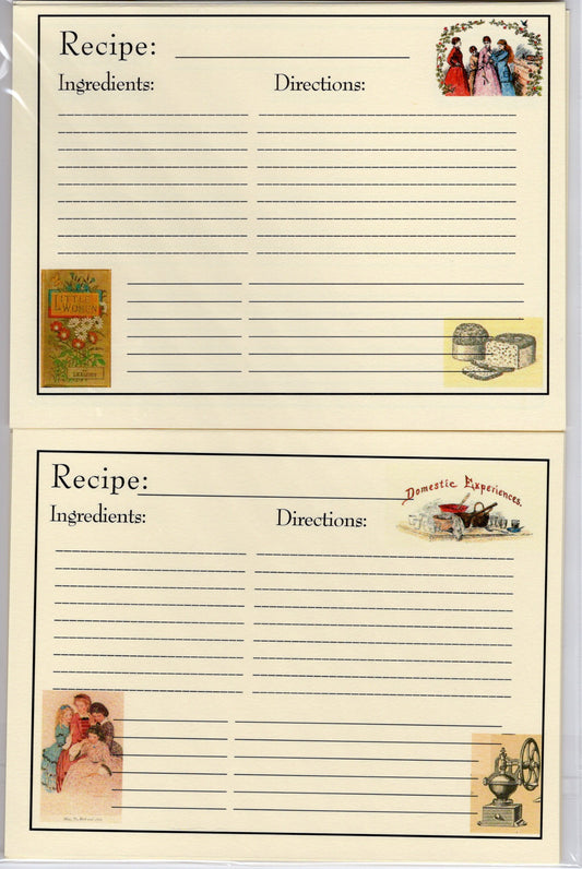 Recipe Cards Pack ~ Little Women -16 cards 4.25 x 5"