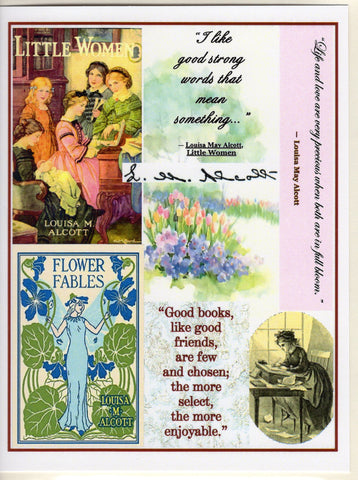 Louisa May Alcott Collage Card-blank note : w/quotes